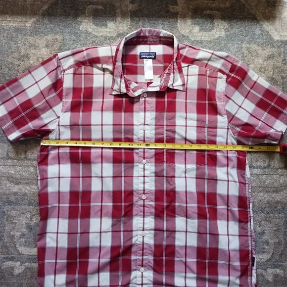 Patagonia Button Up Shirt Men's XL Red Plaid Breathable Short Sleeve, Causal - Picture 5 of 8